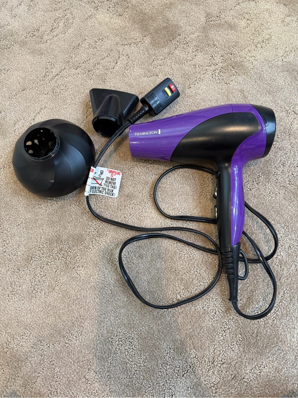 Remington Hair Dryer with Diffuser & Concentrator Attachments